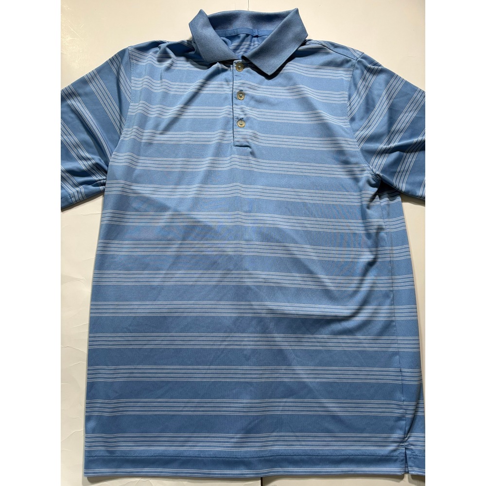 Nike Golf Dri-Fit Polo Shirt Men's Small Blue Striped Tour Performance